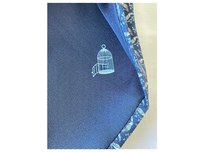 Hermès Tie Lining a Perocan Grey Dark blue - view 8