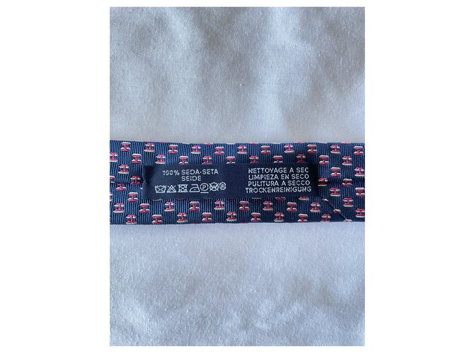 Hermès Tie Tie 7 Cacciatore di sogni Rosa Blu - vista 5