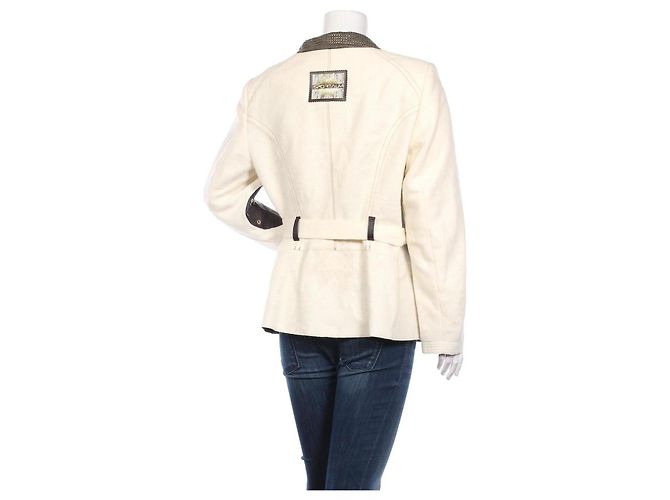Autre Marque Giacca Sportalm in lana e pelle beige XL - vista 2