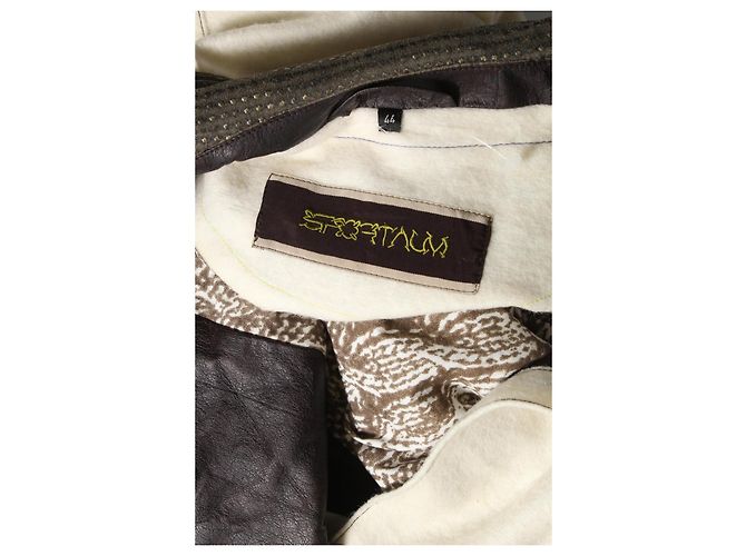 Autre Marque Giacca Sportalm in lana e pelle beige XL - vista 4