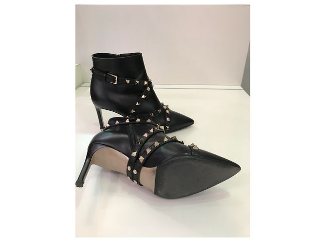 Botines Valentino Rockstud Negro - vista 3