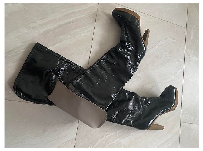 Botas Sergio Rossi de charol negras Negro - vista 3