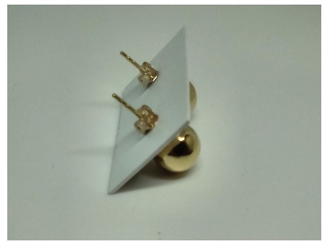 Autre Marque Orecchini a sfera 8 diametro mm in oro 18K 750/1000 Gold hardware - vista 4
