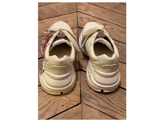 Gucci Rhyton Sneaker Beige Leder Blumen - Ansicht 2