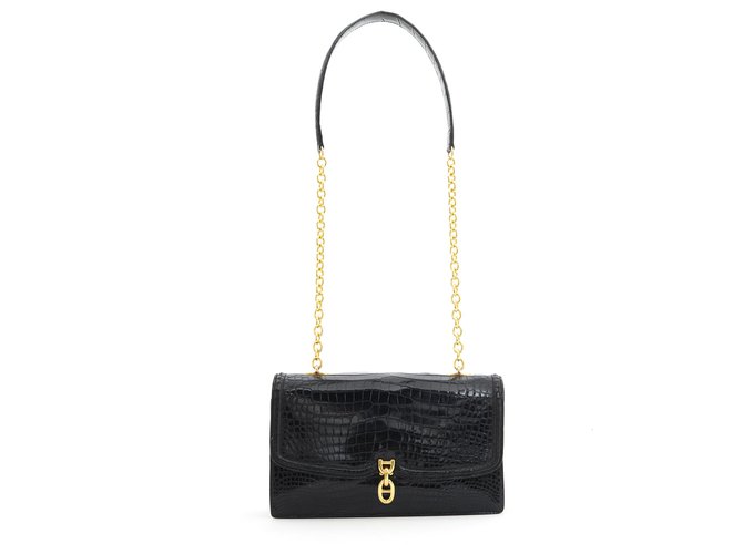 Chaîne d'ancre Hermès CATENA DI ANCORAGGIO CROCO NERA Nero - vista 2