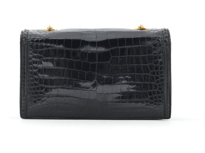 Chaîne d'ancre Hermès CATENA DI ANCORAGGIO CROCO NERA Nero - vista 7