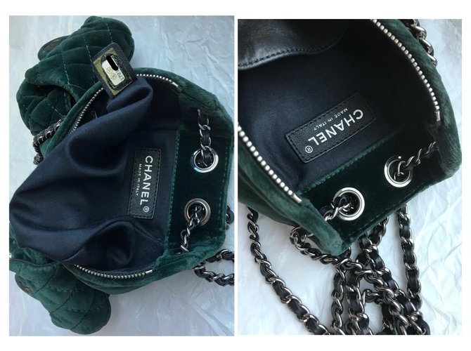 Chanel Famosa mini borsa "Backpack is Back" Verde Verde scuro - vista 11