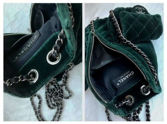Chanel Famosa mini borsa "Backpack is Back" Verde Verde scuro - vista 12