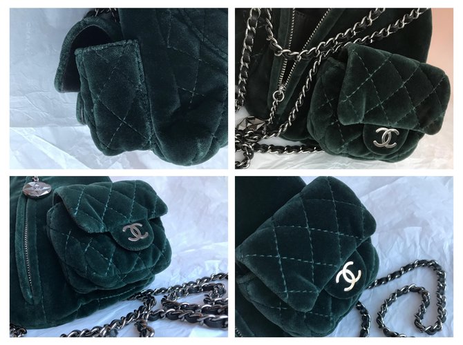 Chanel Famosa mini borsa "Backpack is Back" Verde Verde scuro - vista 14