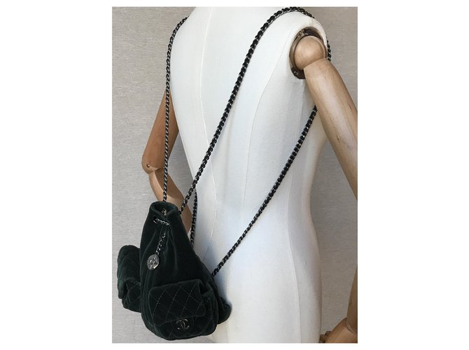 Chanel Famosa mini borsa "Backpack is Back" Verde Verde scuro - vista 4