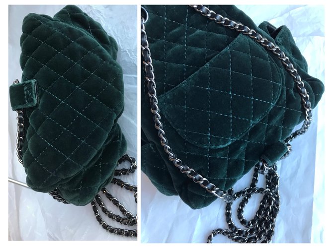 Chanel Famosa mini borsa "Backpack is Back" Verde Verde scuro - vista 7