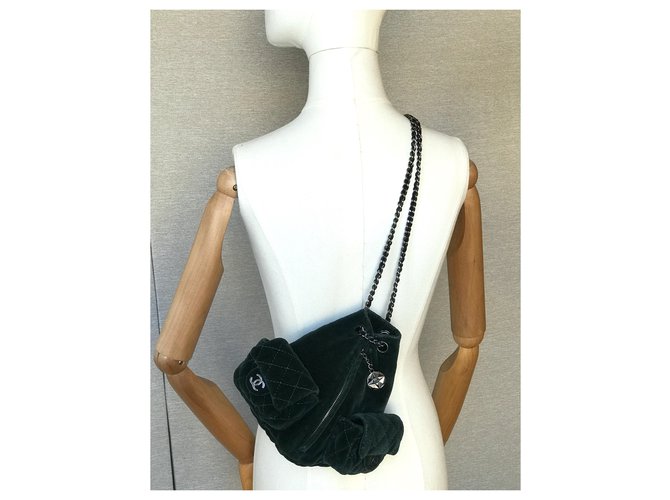 Chanel Famosa mini borsa "Backpack is Back" Verde Verde scuro - vista 9