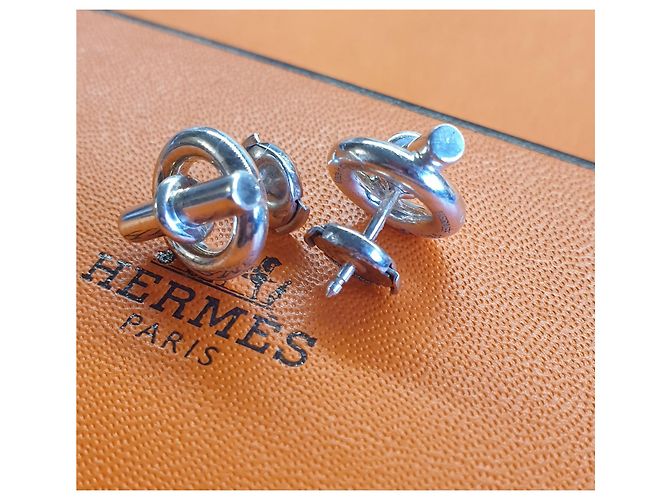 Hermès Mini Chaine d'Ancre Ohrringe Silber - Ansicht 3