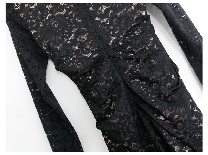 Vestido de encaje de guipur negro Nicole Miller - vista 4
