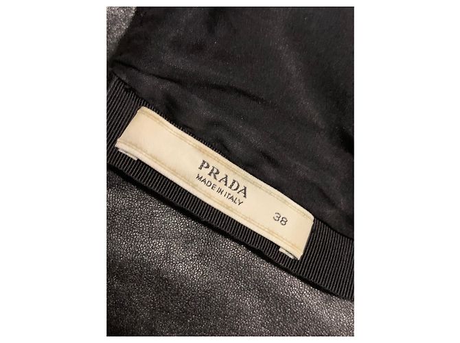 Prada Vestido de couro e veludo - vista 5