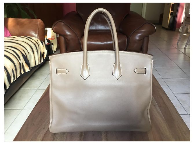 Hermès Hermes Birkin Handtasche 35 taupe farbe Beige - Ansicht 2