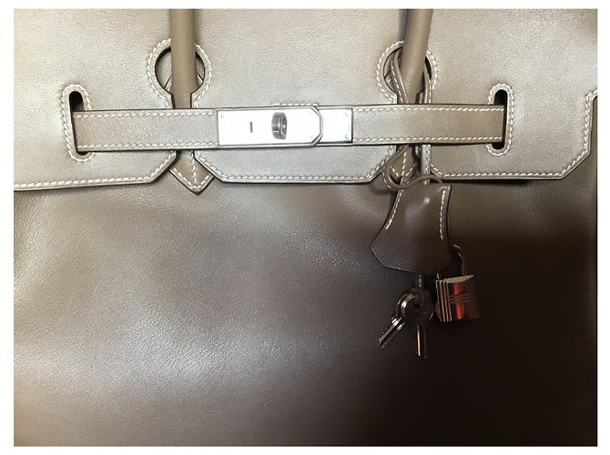 Hermès Hermes Birkin Handtasche 35 taupe farbe Beige - Ansicht 3