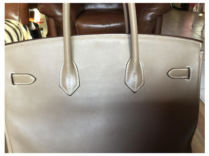 Hermès Hermes Birkin Handtasche 35 taupe farbe Beige - Ansicht 4