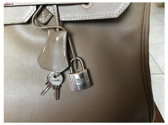 Hermès Hermes Birkin Handtasche 35 taupe farbe Beige - Ansicht 8