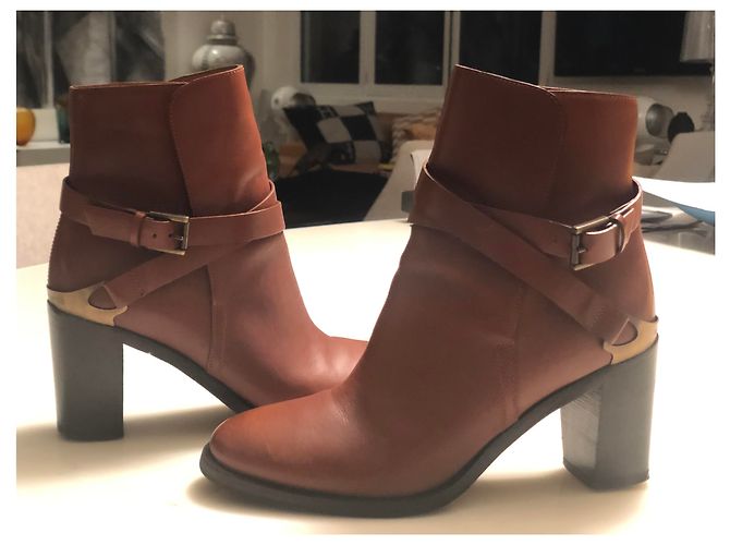 Fratelli Rosseti Botas Fratelli Rossetti Cavaliere Doradas de Cuero Castaño - vista 2