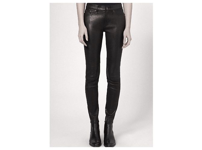 Rag & Bone Pantaloni di pelle skinny - vista 2
