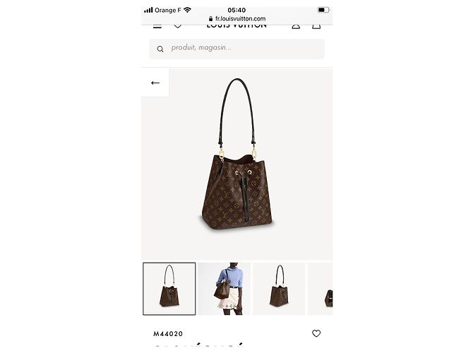 Borsa a secchiello Louis Vuitton NéoNoé marrone scuro pelle - vista 3