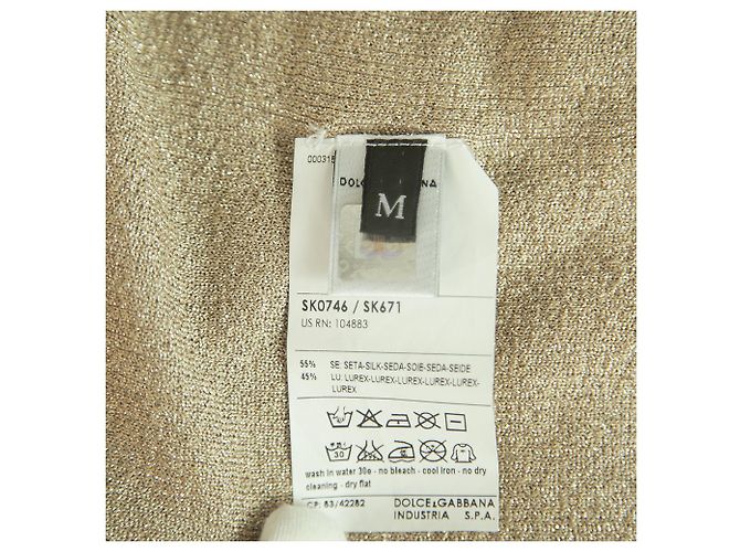 Dolce & Gabbana Gold Seidenstrickknopf Frontjacke Lange Strickjacke Cardi sz M. - Ansicht 4