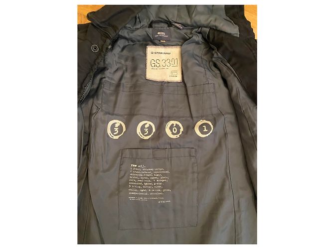 Autre Marque Abrigo vaquero G-Star con capucha azul oscuro - vista 3