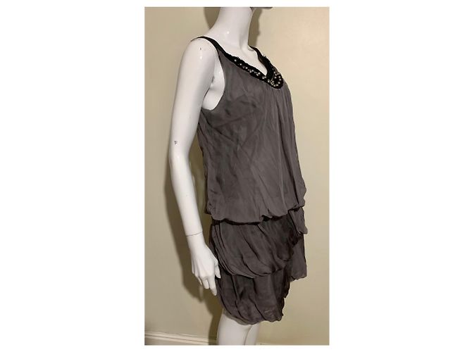 Vestido de seda gris drapeado Philosophy Di Alberta Ferretti - vista 3
