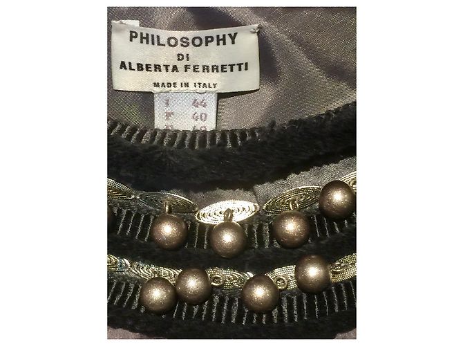 Vestido de seda gris drapeado Philosophy Di Alberta Ferretti - vista 6
