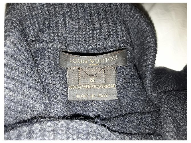 Abito Louis Vuitton in cashmere blu navy a maniche lunghe - vista 2