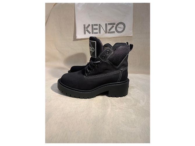 Botas Kenzo de ante negras talla 37 Negro - vista 4