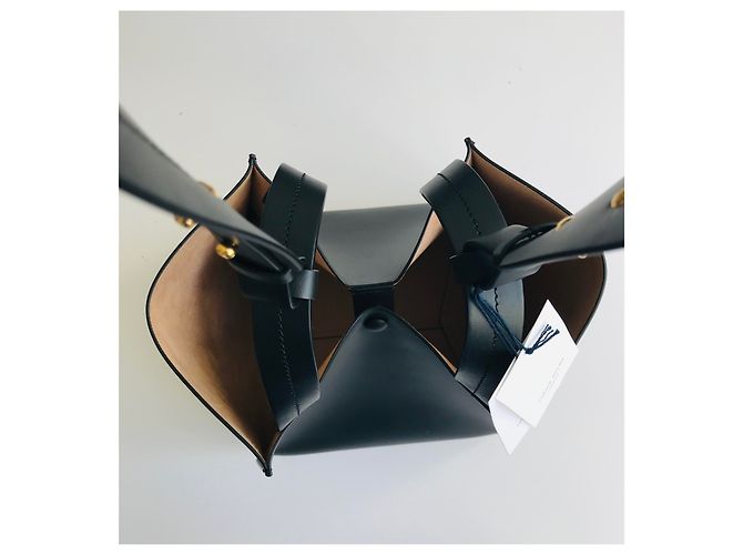 Sophie Hulme Bolso cubo grande de piel Negro Gold hardware - vista 11
