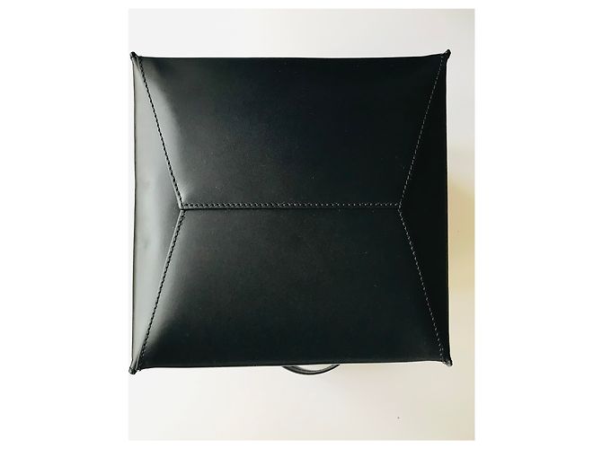 Sophie Hulme Bolso cubo grande de piel Negro Gold hardware - vista 14