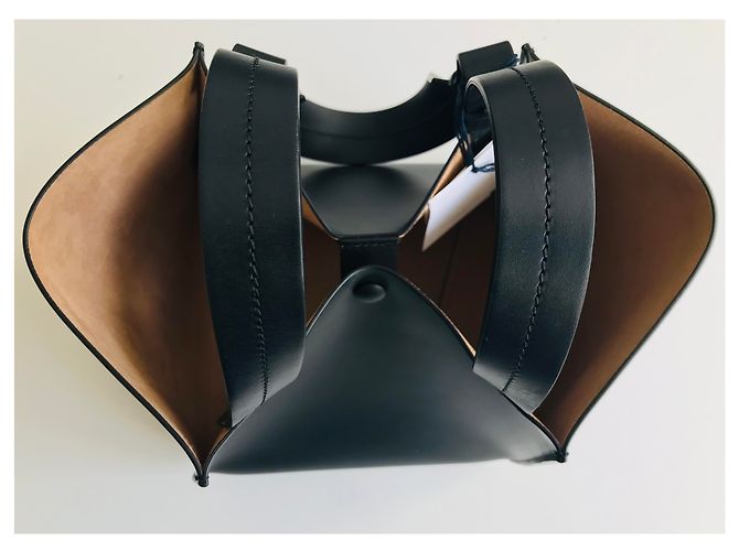 Sophie Hulme Bolso cubo grande de piel Negro Gold hardware - vista 17