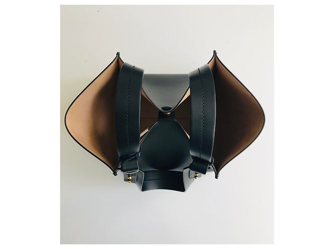 Sophie Hulme Bolso cubo grande de piel Negro Gold hardware - vista 18