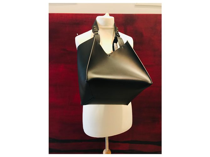 Sophie Hulme Bolso cubo grande de piel Negro Gold hardware - vista 28