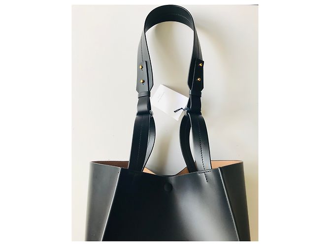 Sophie Hulme Bolso cubo grande de piel Negro Gold hardware - vista 5