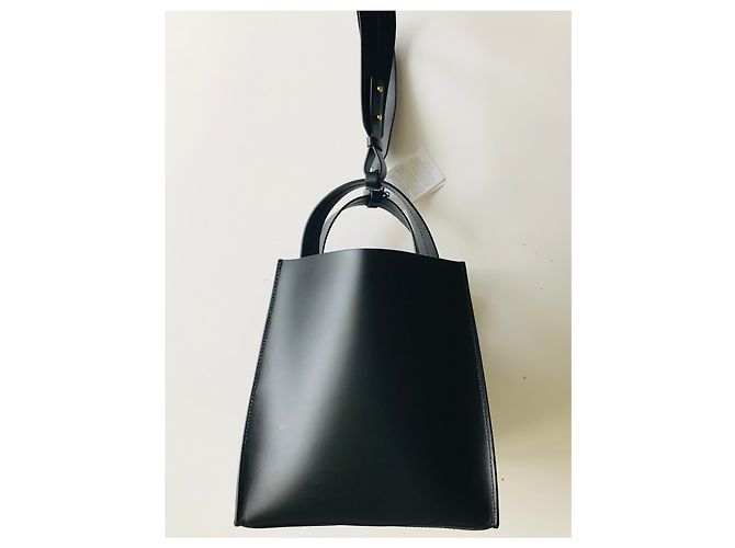 Sophie Hulme Bolso cubo grande de piel Negro Gold hardware - vista 8