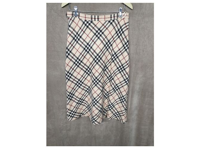 Falda larga Burberry de lana beige - vista 3