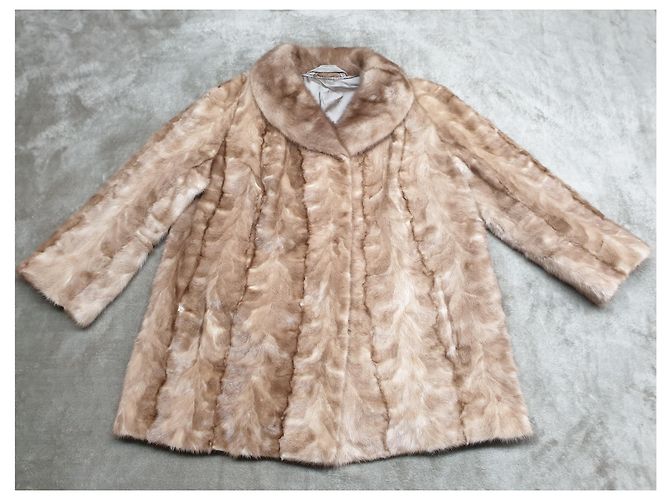 Autre Marque Abrigo de piel de visón beige - vista 10
