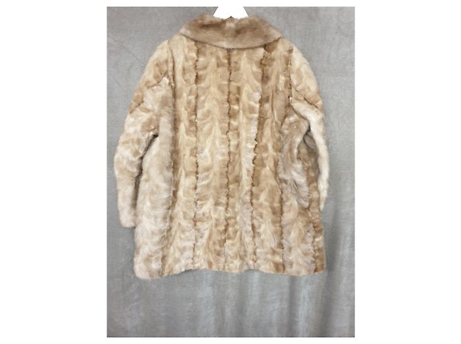 Autre Marque Abrigo de piel de visón beige - vista 3