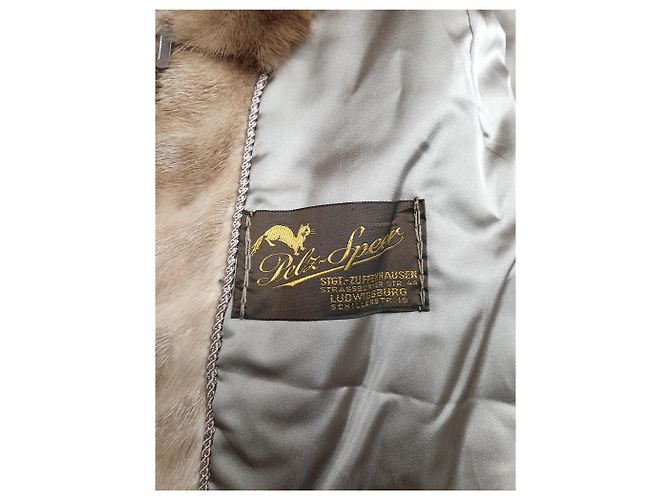 Autre Marque Abrigo de piel de visón beige - vista 4