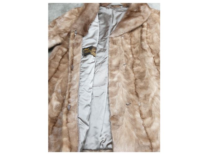 Autre Marque Abrigo de piel de visón beige - vista 6