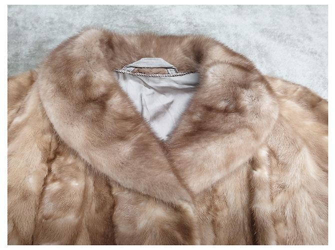 Autre Marque Abrigo de piel de visón beige - vista 7