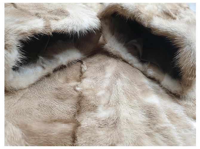 Autre Marque Abrigo de piel de visón beige - vista 8