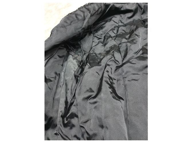 Autre Marque Manteau en fourrure astrakhan noir - vue 2