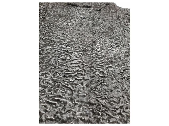 Autre Marque Manteau en fourrure astrakhan noir - vue 6