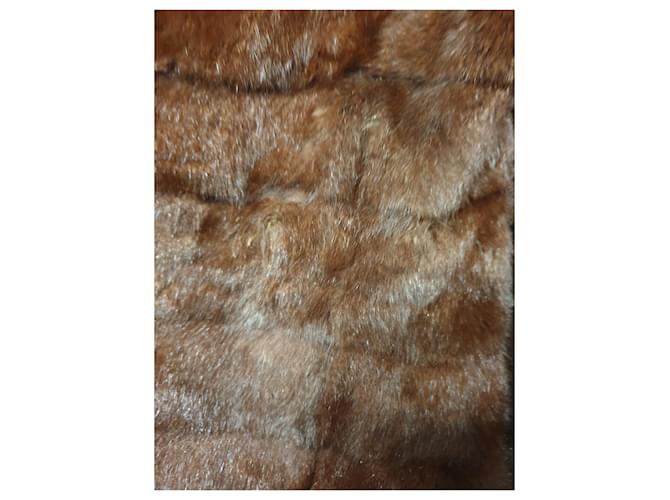 Autre Marque Abrigo de visón marrón Castaño - vista 3