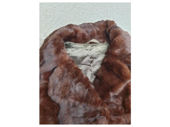 Autre Marque Abrigo de visón marrón Castaño - vista 6